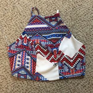 Multi colored open back crop
